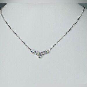 Chic 18K White Gold and Sterling Silver Necklace with CZ Rated 5A